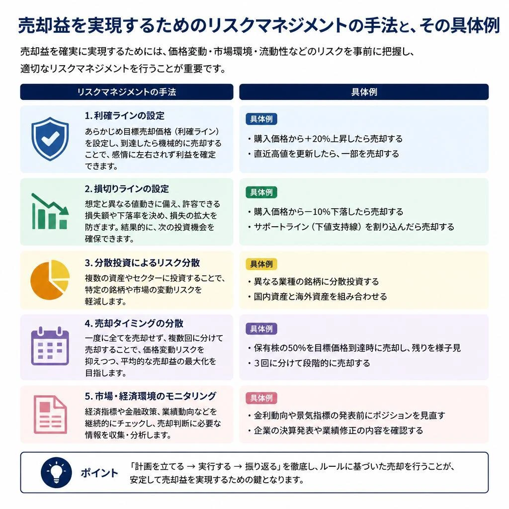 リスクマネジメント：売却益を追求するために