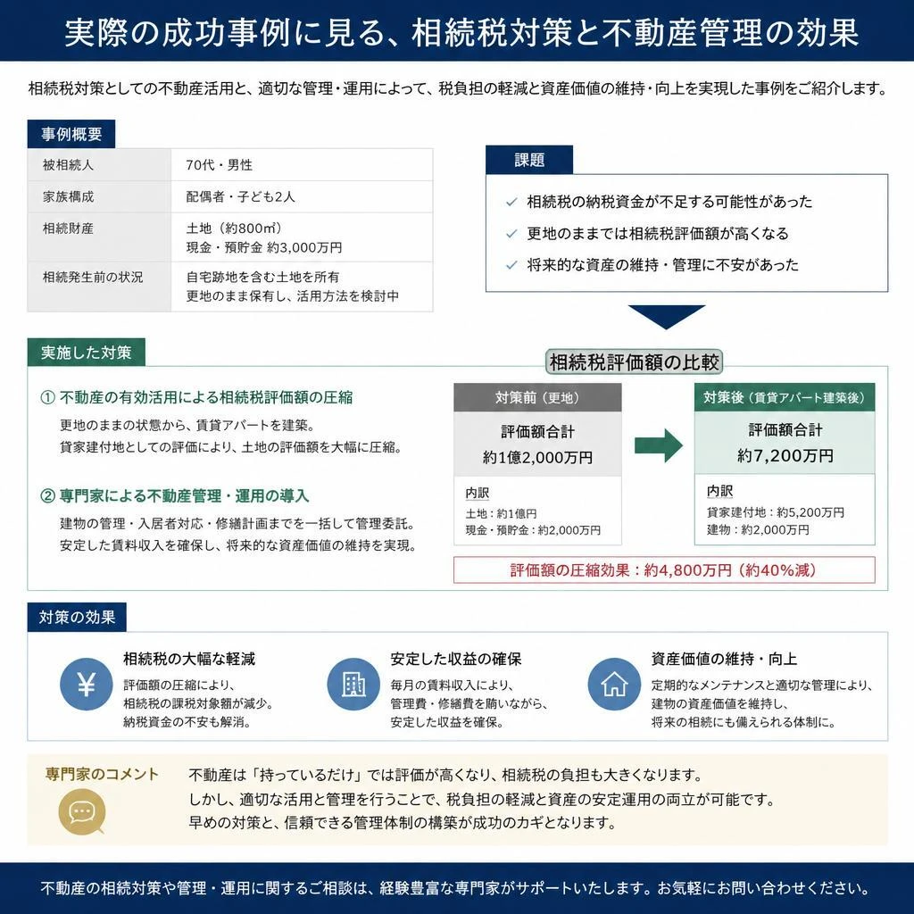 成功事例：相続税対策で資産を守る