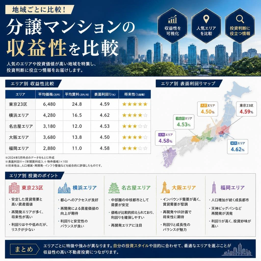 地域別の投資物件比較